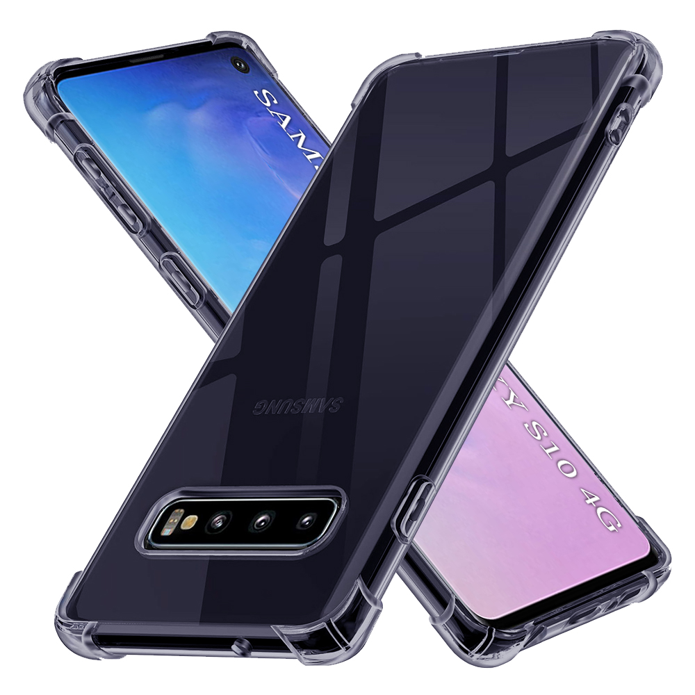 Levně Techsuit Shockproof průhledný silikon Samsung Galaxy S10 kouřově černý
