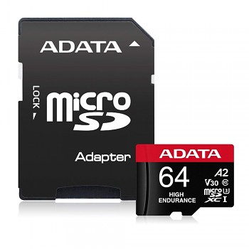 Adata paměťová karta MicroSDXC s adaptérem Class 10 UHS-I U3 V30 64GB černá