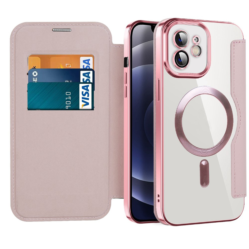 Levně Pouzdro na knihu Techsuit SmartMag iPhone 12 růžové