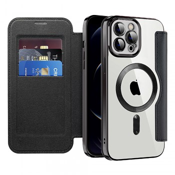 Pouzdro na knihu Techsuit SmartMag pro iPhone 12 Pro černé