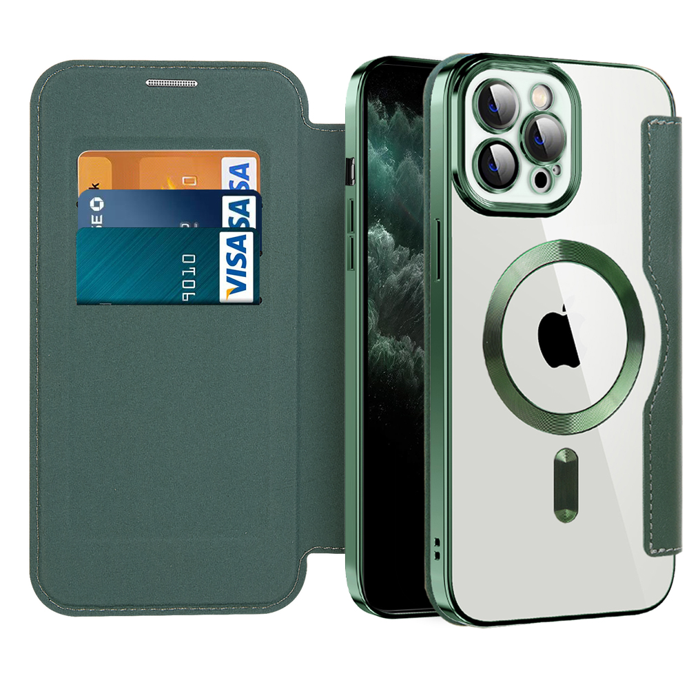Levně Pouzdro na knihu Techsuit SmartMag pro iPhone 11 Pro Max zelené
