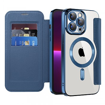 Pouzdro na knihu Techsuit SmartMag iPhone 13 Pro modré