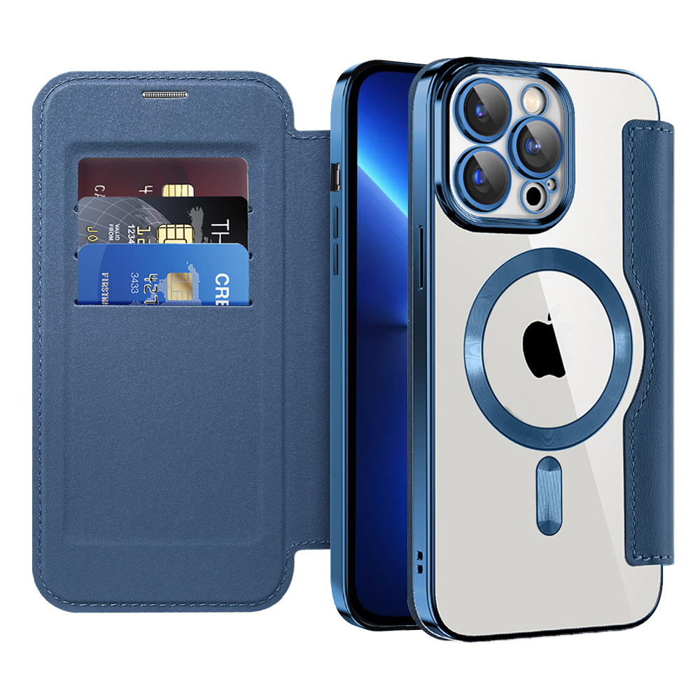 Levně Pouzdro na knihu Techsuit SmartMag pro iPhone 13 Pro Max modré