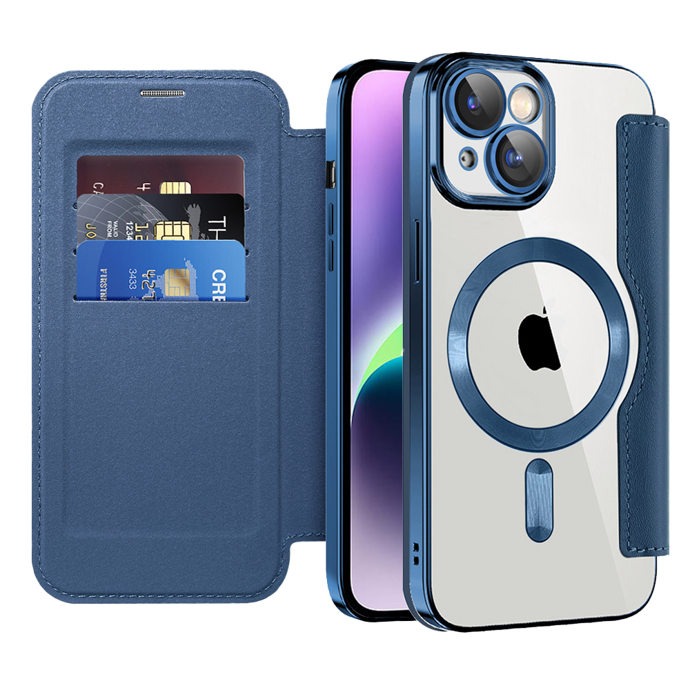 Levně Pouzdro na knihu Techsuit SmartMag iPhone 14 Plus modré