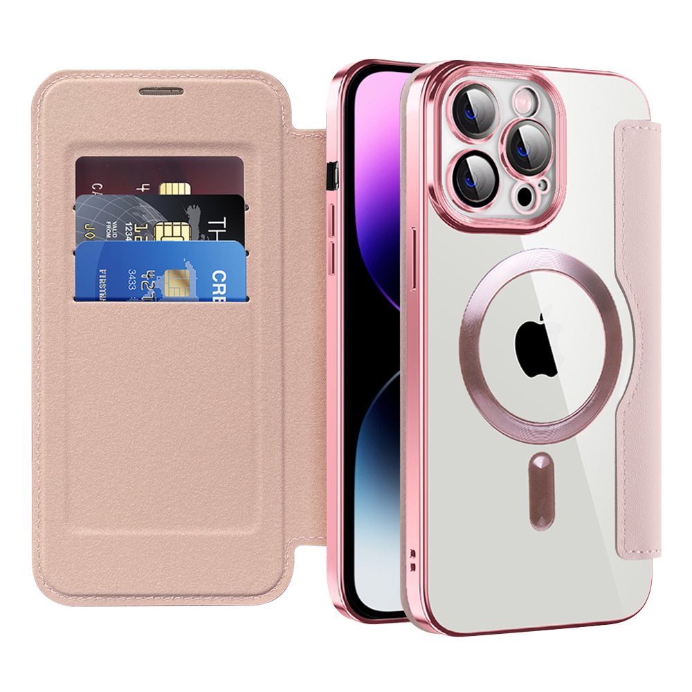 Levně Techsuit SmartMag knížkové pouzdro iPhone 14 Pro Max růžové
