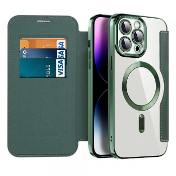 Pouzdro na knihu Techsuit SmartMag pro iPhone 14 Pro Max zelené