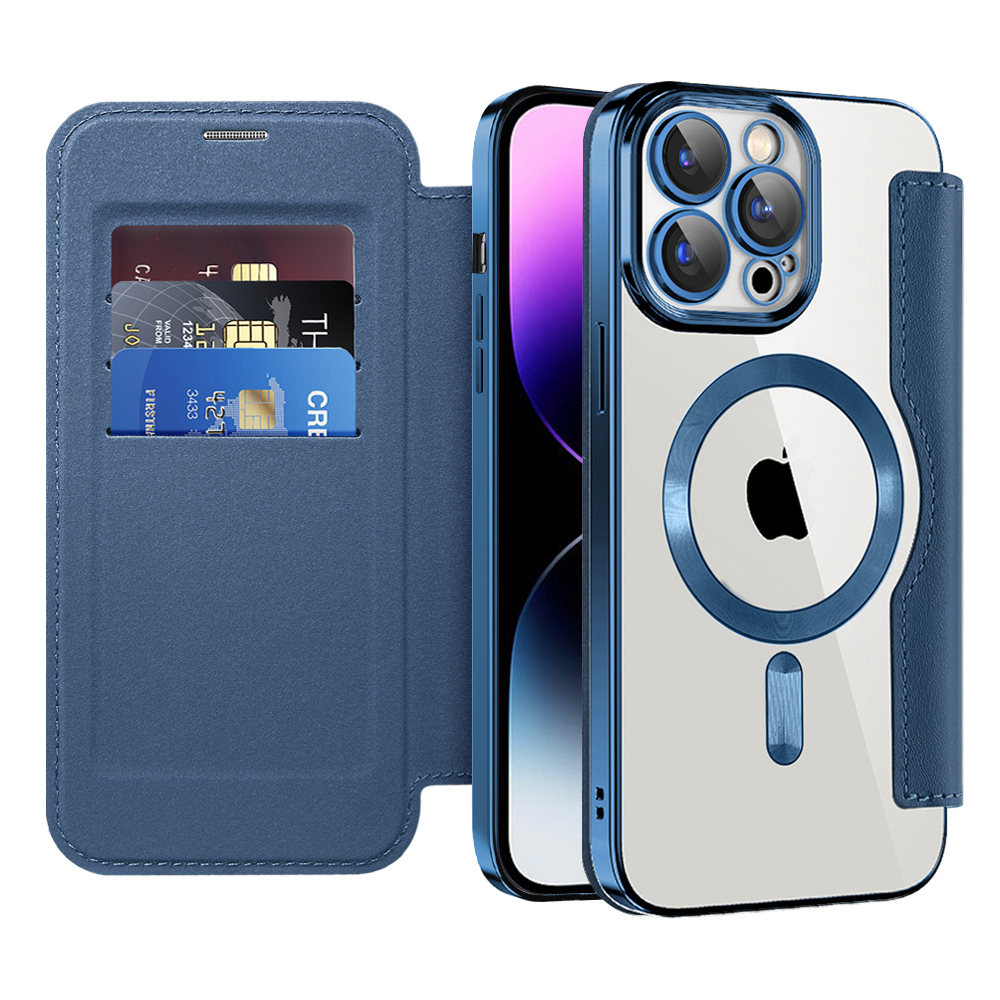 Levně Pouzdro na knihu Techsuit SmartMag iPhone 14 Pro Max modré