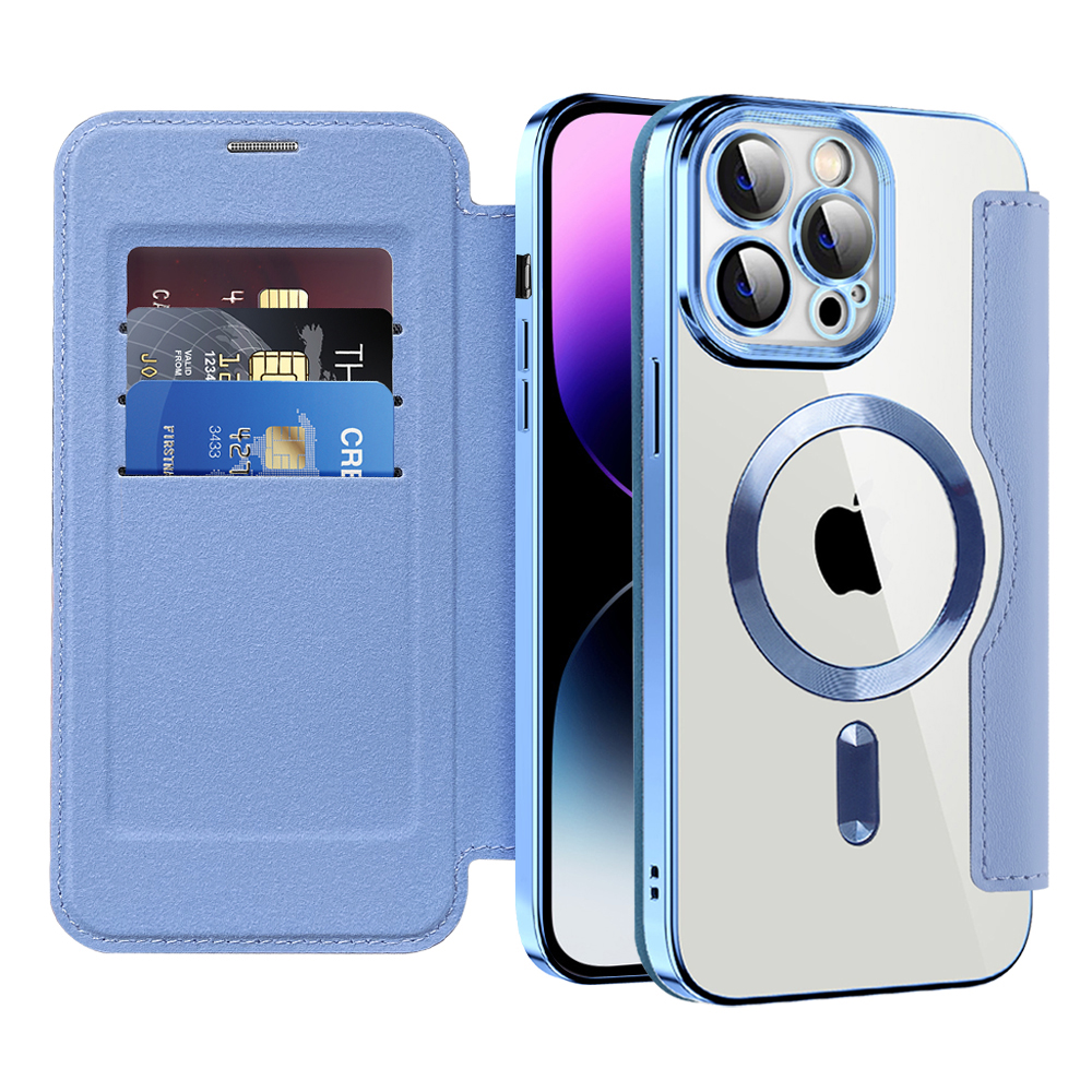 Levně Pouzdro na knihu Techsuit SmartMag iPhone 14 Pro Max světle modrá