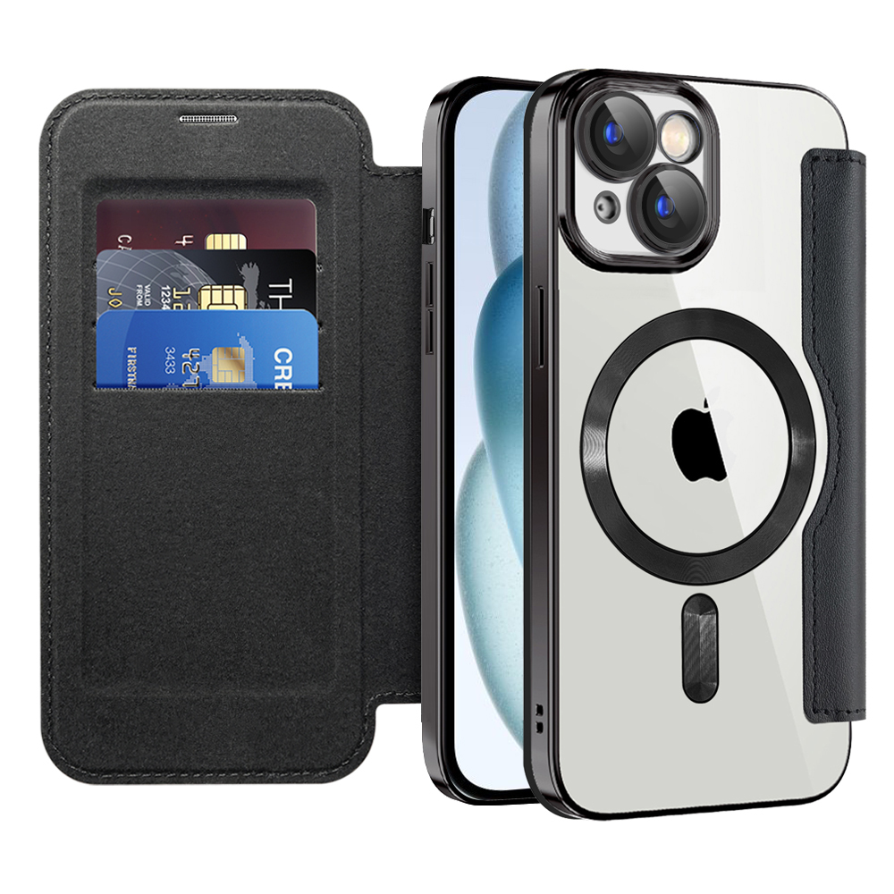 Levně Pouzdro na knihu Techsuit SmartMag pro iPhone 15 Plus černé