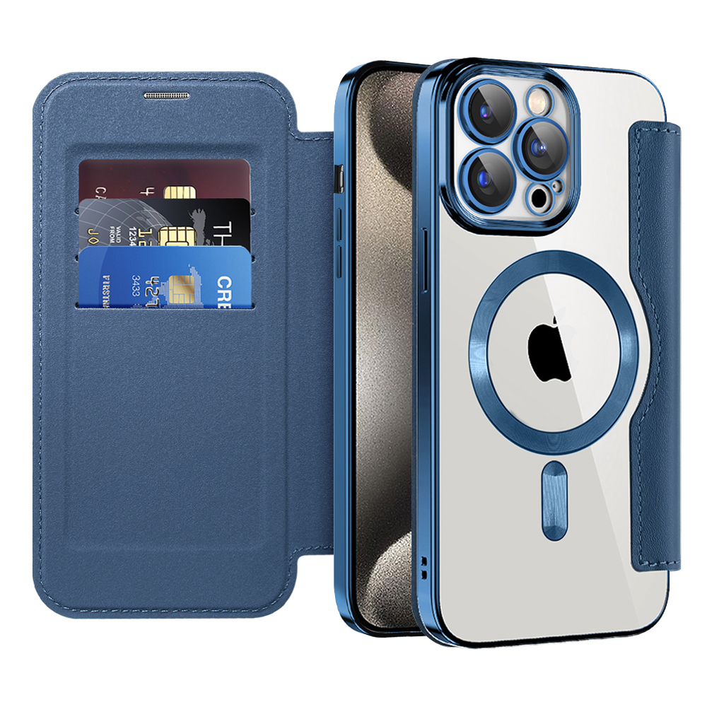 Levně Pouzdro na knihu Techsuit SmartMag iPhone 15 Pro Max modré