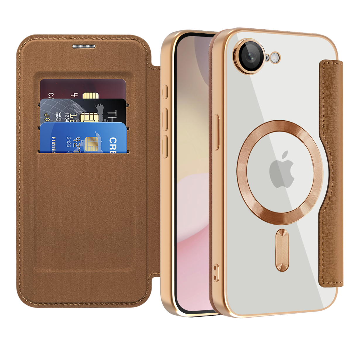 Levně Pouzdro na knihu Techsuit SmartMag iPhone 16e hnědé