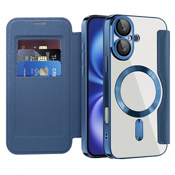 Pouzdro na knihu Techsuit SmartMag iPhone 16 modré