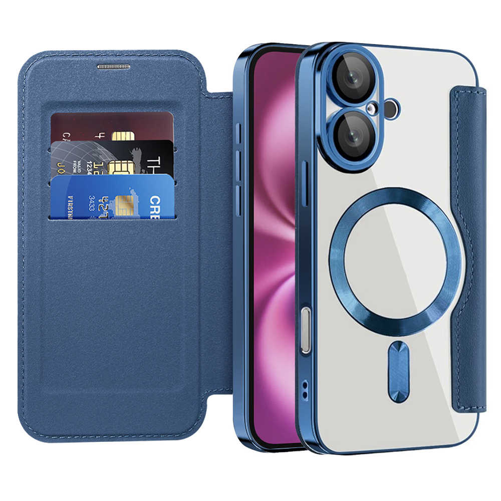 Levně Pouzdro na knihu Techsuit SmartMag pro iPhone 16 Plus modré