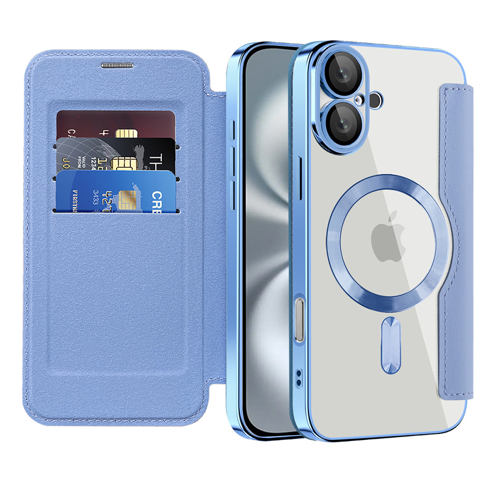 Levně Pouzdro na knihu Techsuit SmartMag iPhone 16 Plus světle modrá