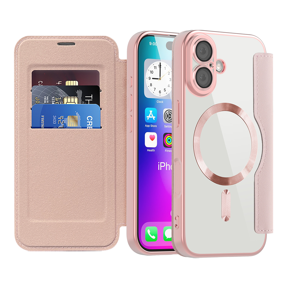 Levně Pouzdro na knihu SmartMag pro iPhone 17 růžové