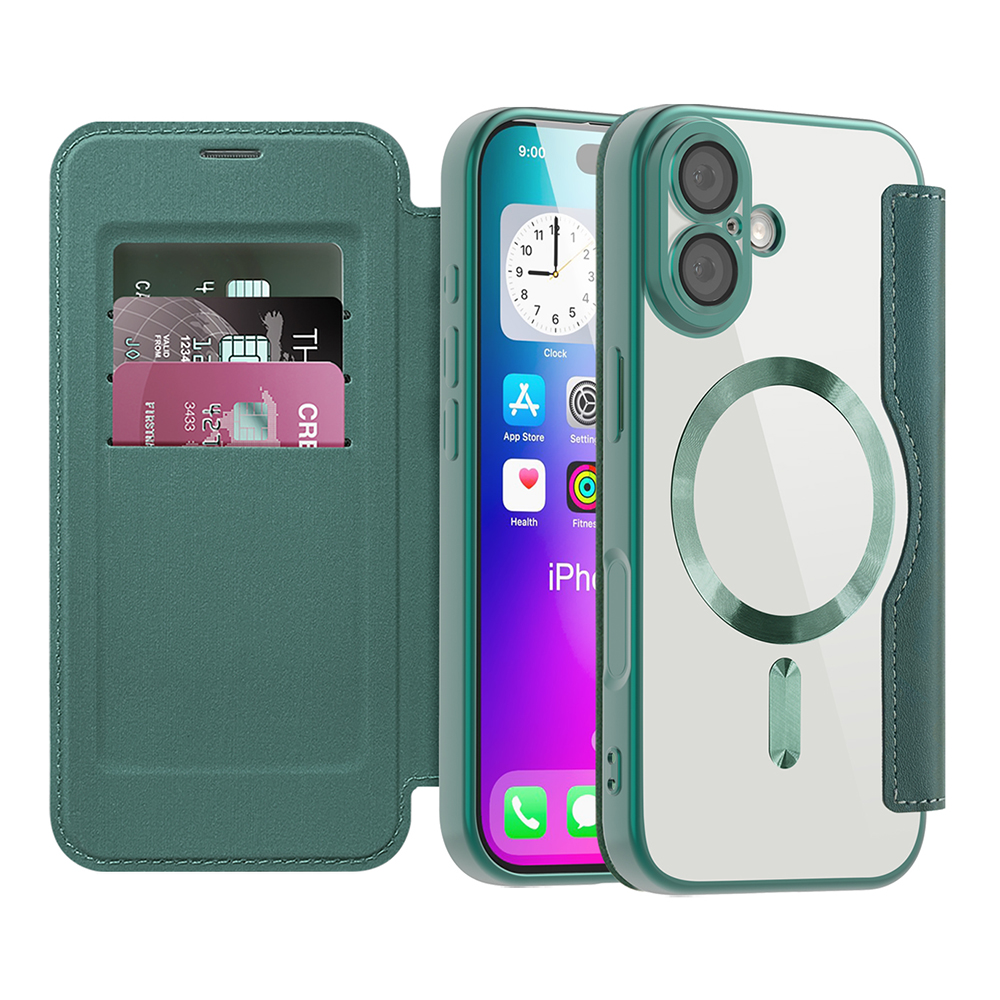 Levně Pouzdro na knihu Techsuit SmartMag pro iPhone 17 zelené