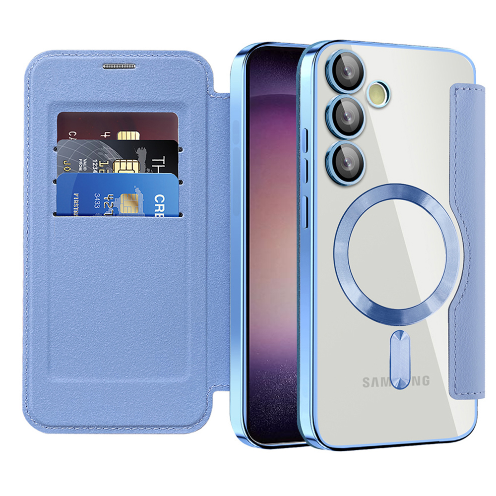 Levně Pouzdro na knihu Techsuit SmartMag pro Samsung Galaxy S23 světle modré
