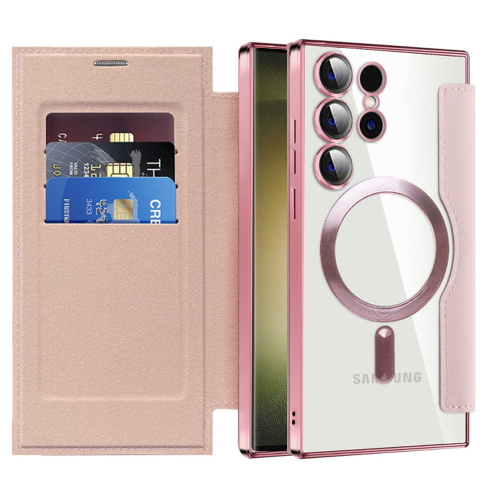 Pouzdro na knihu Techsuit SmartMag pro Samsung Galaxy S23 Ultra růžové