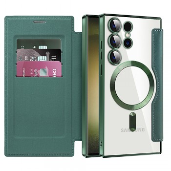 Pouzdro na knihu Techsuit SmartMag pro Samsung Galaxy S23 Ultra zelené