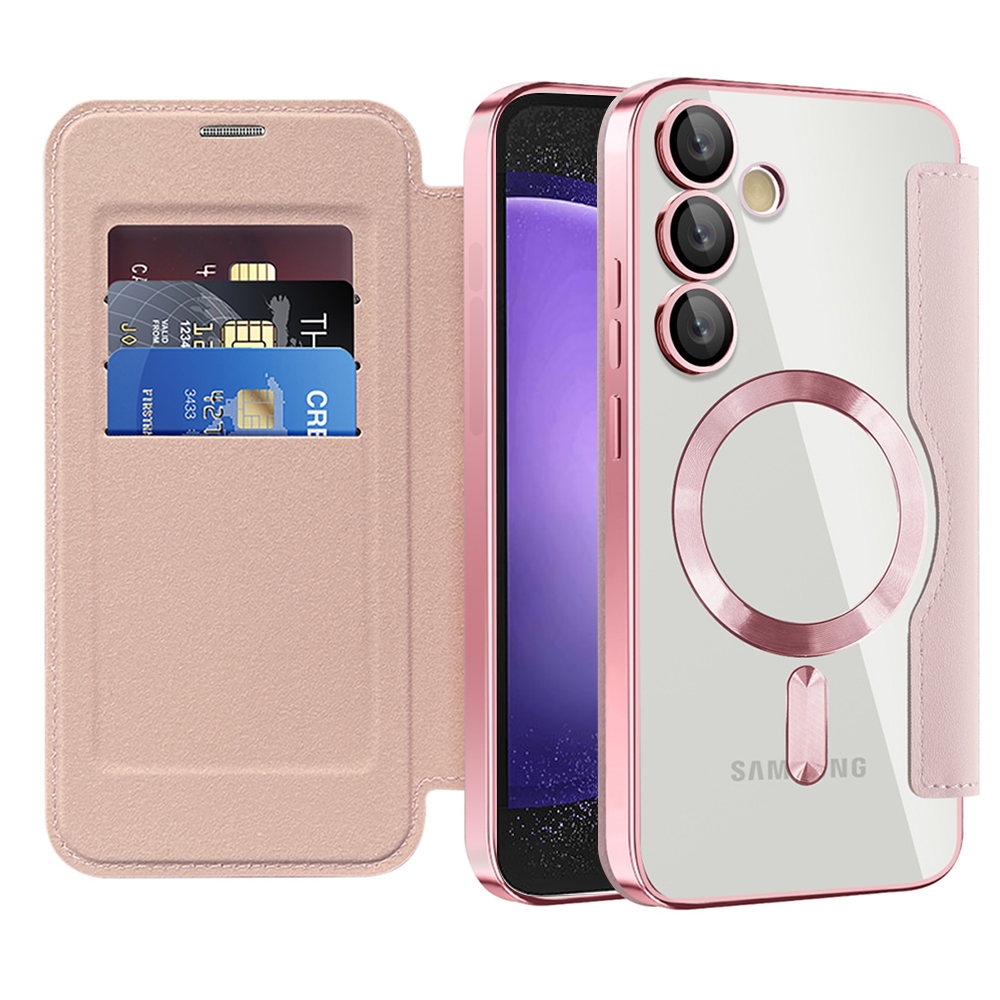 Levně Pouzdro na knihu Techsuit SmartMag pro Samsung Galaxy S23 FE růžové