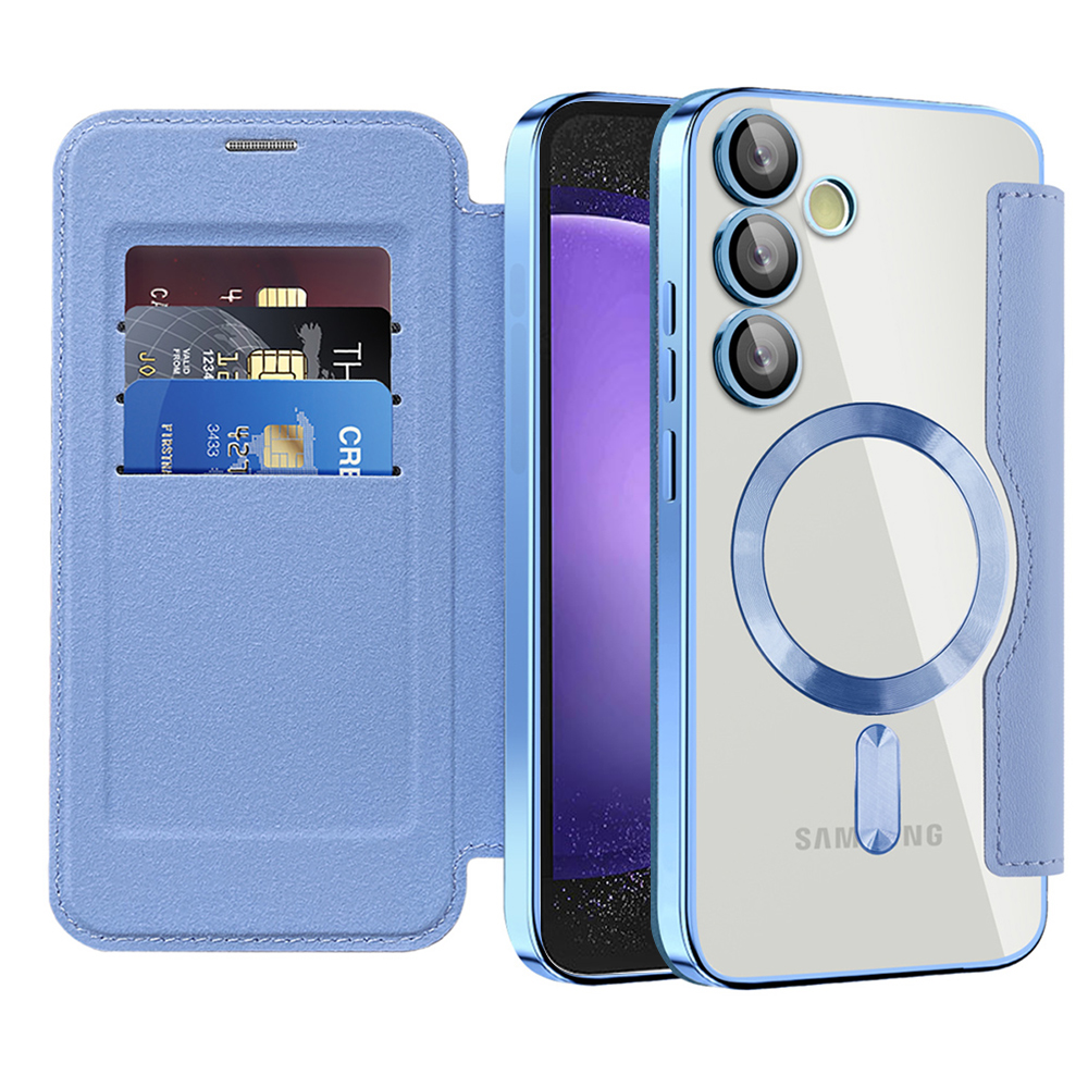 Levně Pouzdro na knihu Techsuit SmartMag pro Samsung Galaxy S23 FE světle modré