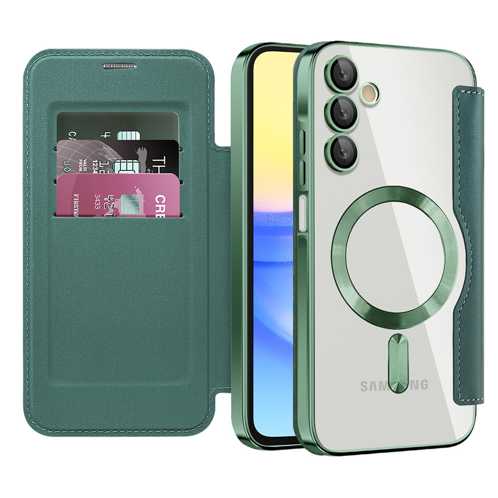 Levně Techsuit SmartMag knížkové pouzdro Samsung Galaxy A15 4G / A15 5G zelené