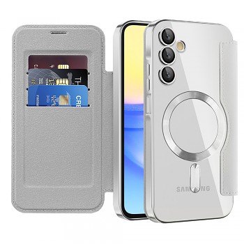 Techsuit SmartMag knížkové pouzdro Samsung Galaxy A15 4G / A15 5G šedé
