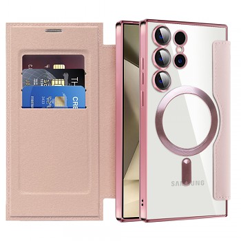 Pouzdro na knihu Techsuit SmartMag pro Samsung Galaxy S24 Ultra růžové