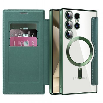 Pouzdro na knihu Techsuit SmartMag pro Samsung Galaxy S24 Ultra zelené