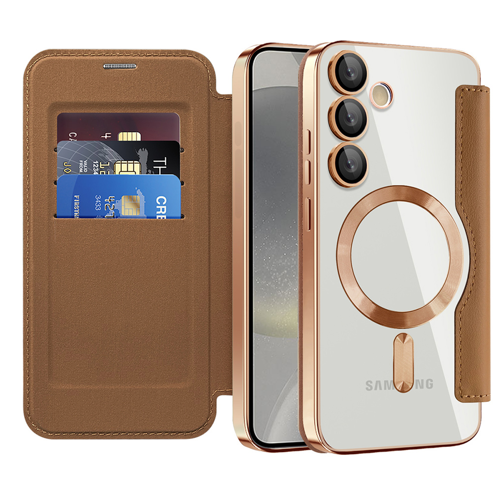 Levně Pouzdro na knihu Techsuit SmartMag pro Samsung Galaxy S24 Plus hnědé