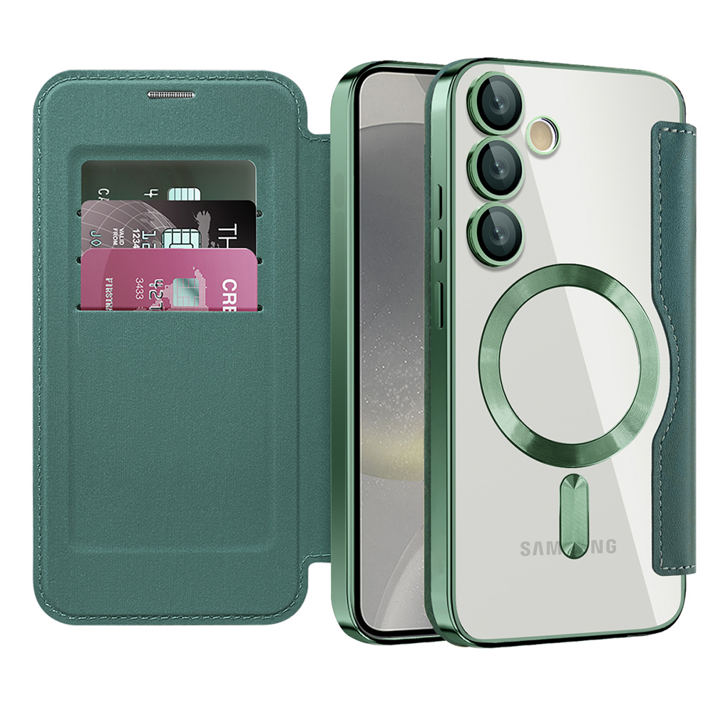 Levně Pouzdro na knihu Techsuit SmartMag pro Samsung Galaxy S24 Plus zelené