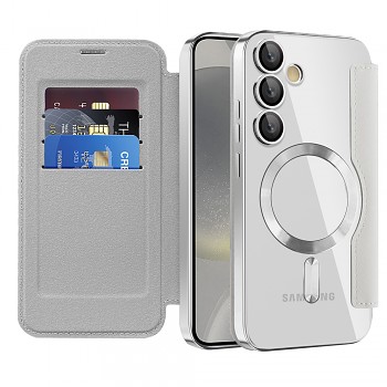 Pouzdro na knihu Techsuit SmartMag pro Samsung Galaxy S24 Plus šedé