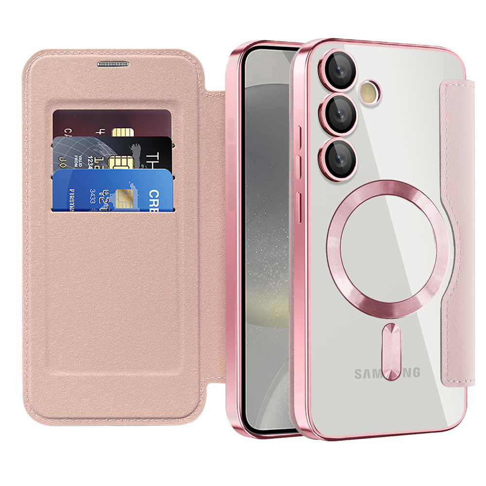 Levně Pouzdro na knihu Techsuit SmartMag pro Samsung Galaxy S24 růžové