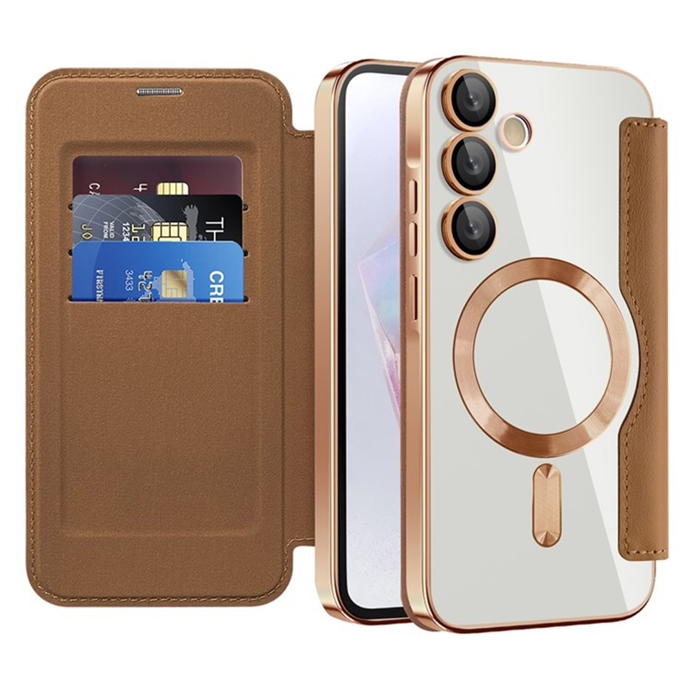 Levně Pouzdro na knihu Techsuit SmartMag pro Samsung Galaxy A35 5G hnědé