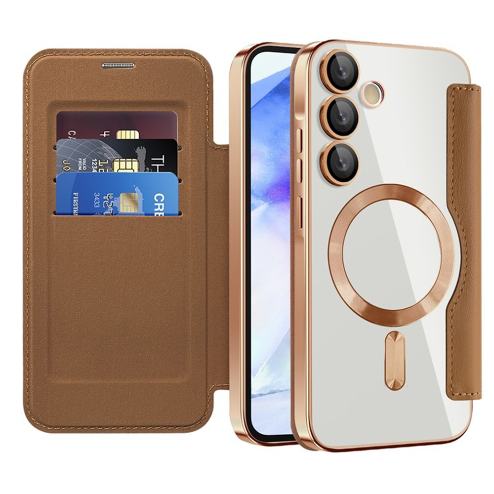 Levně Pouzdro na knihu Techsuit SmartMag pro Samsung Galaxy A55 5G hnědé