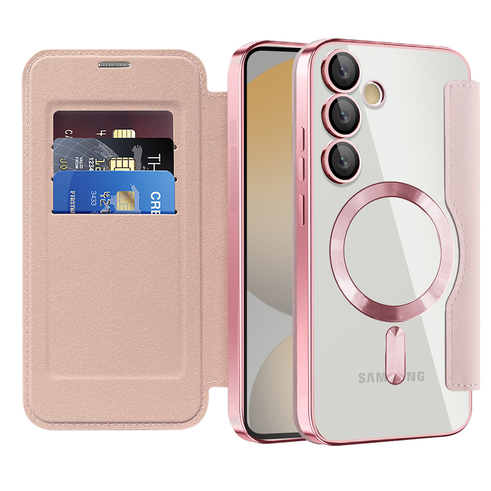 Levně Pouzdro na knihu Techsuit SmartMag Samsung Galaxy S24 FE růžové