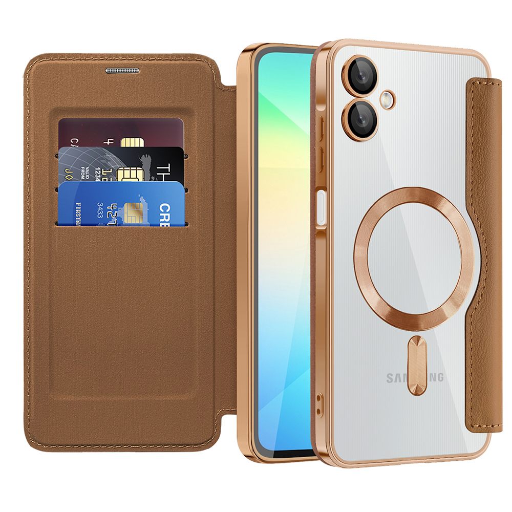 Levně Pouzdro na knihu Techsuit SmartMag pro Samsung Galaxy A06 hnědé