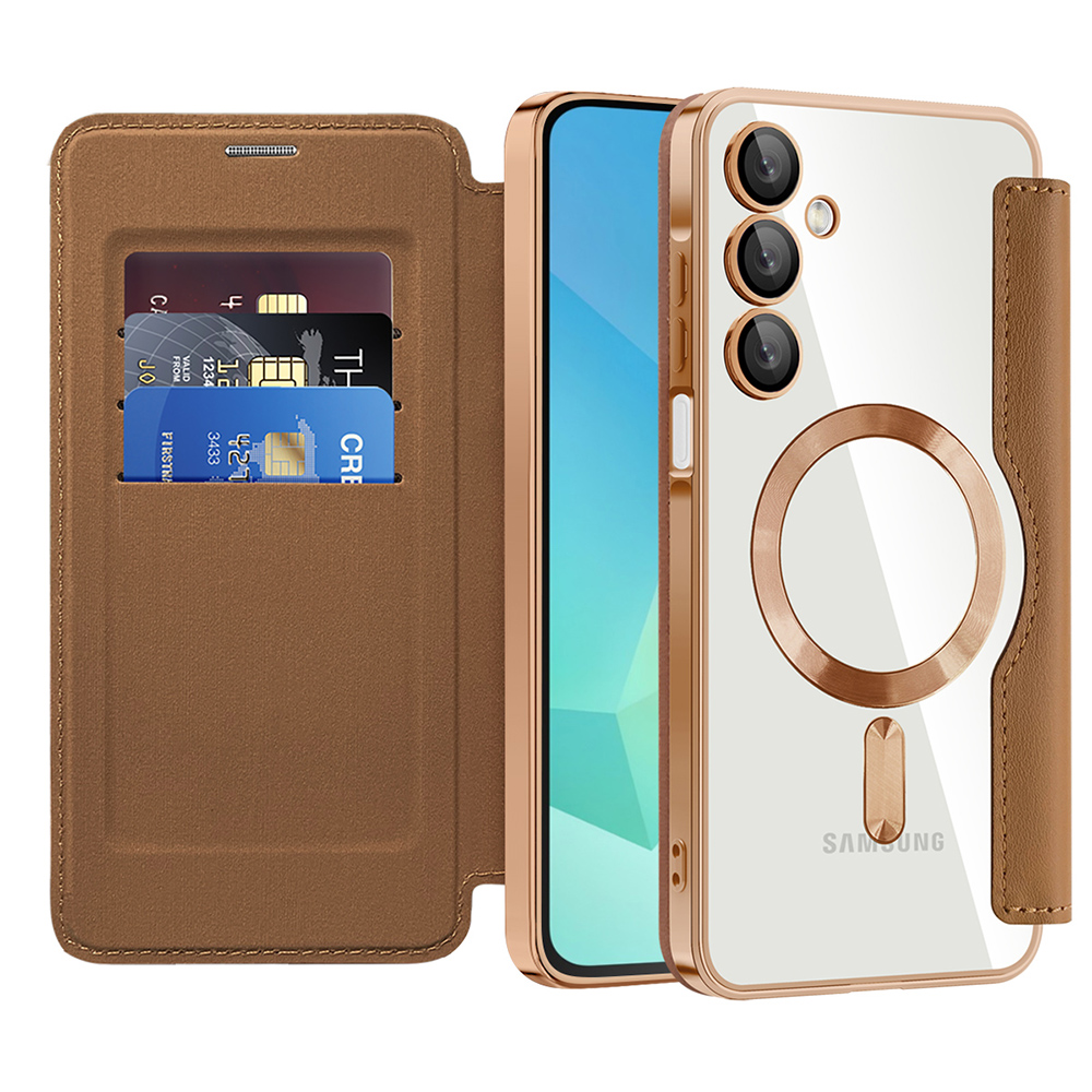 Levně Pouzdro na knihu Techsuit SmartMag pro Samsung Galaxy A16 4G A16 5G hnědé