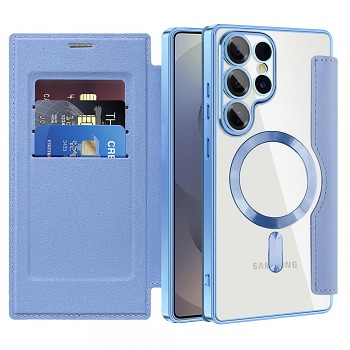Pouzdro na knihu Techsuit SmartMag pro Samsung Galaxy S25 Ultra světle modré