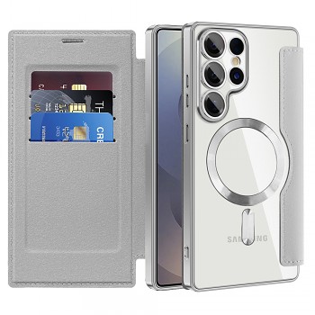 Pouzdro na knihu Techsuit SmartMag pro Samsung Galaxy S25 Ultra šedé