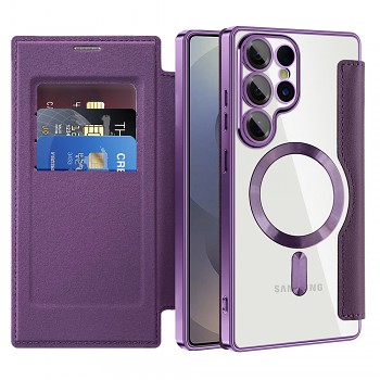 Pouzdro na knihu Techsuit SmartMag pro Samsung Galaxy S25 Ultra fialové
