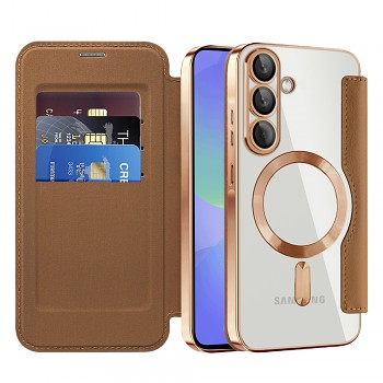 Pouzdro na knihu Techsuit SmartMag pro Samsung Galaxy A36 5G hnědé