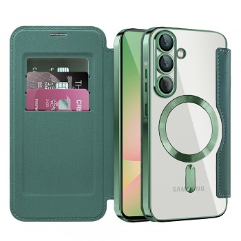 Pouzdro na knihu Techsuit SmartMag pro Samsung Galaxy A56 5G zelené