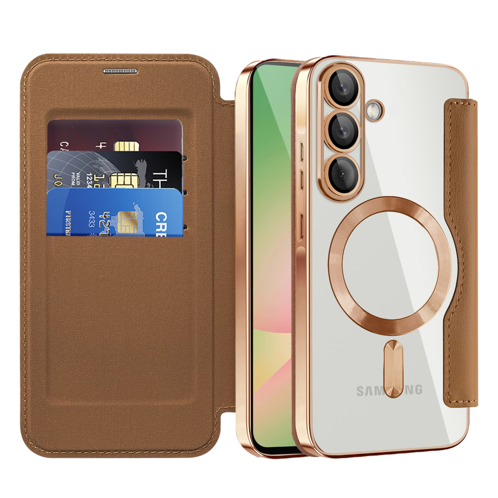 Levně Pouzdro na knihu Techsuit SmartMag pro Samsung Galaxy A56 5G hnědé