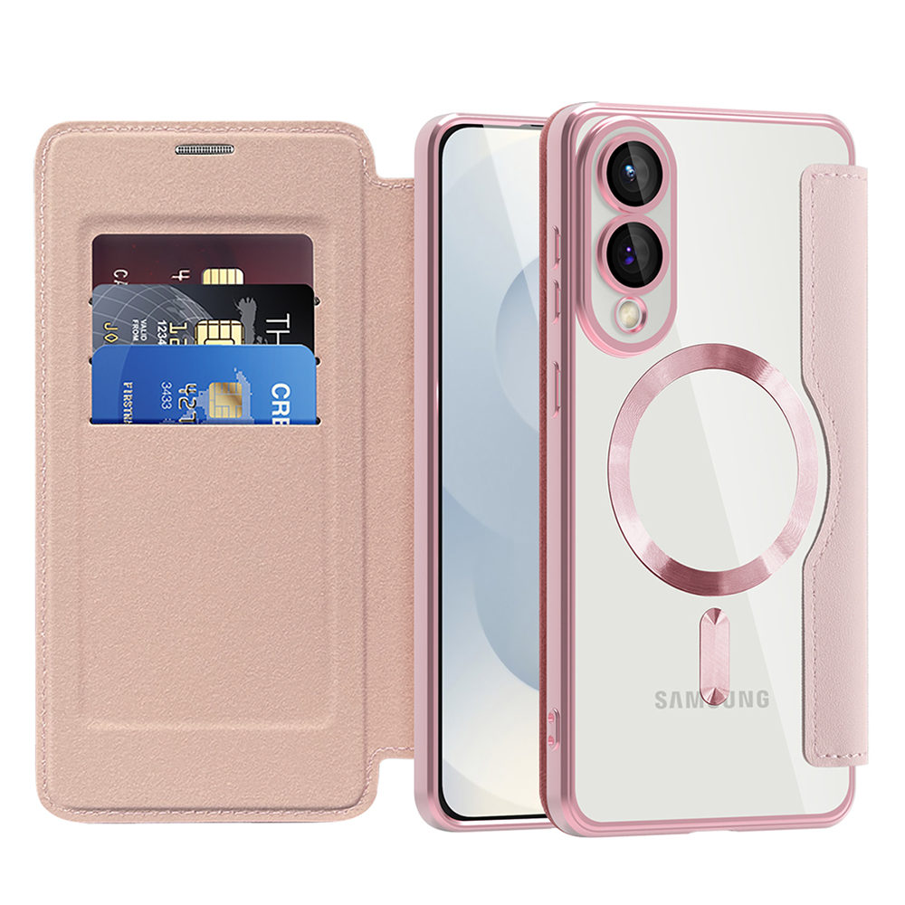 Levně Pouzdro na knihu Techsuit SmartMag pro Samsung Galaxy S25 Edge růžové