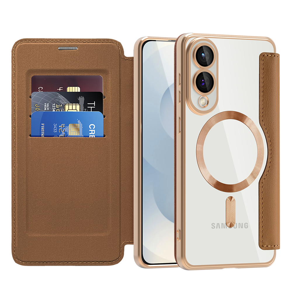Levně Pouzdro na knihu Techsuit SmartMag pro Samsung Galaxy S25 Edge hnědé