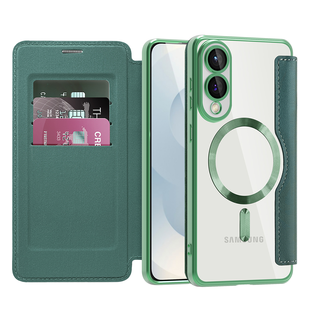 Levně Pouzdro na knihu Techsuit SmartMag pro Samsung Galaxy S25 Edge zelené