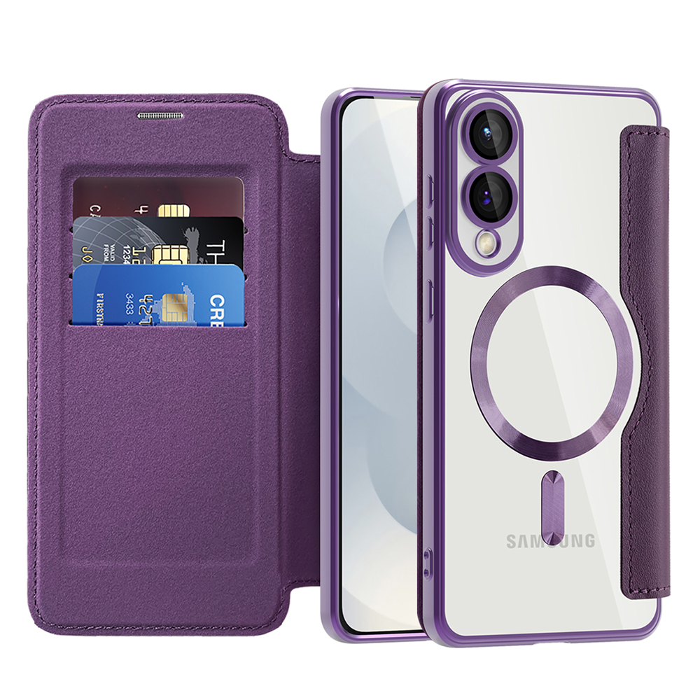 Levně Pouzdro na knihu Techsuit SmartMag Samsung Galaxy S25 Edge fialové