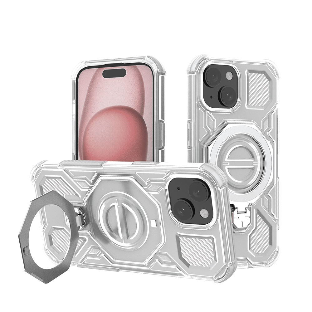 Levně Techsuit Carbon Shield PRO iPhone 15 bílá průhledná