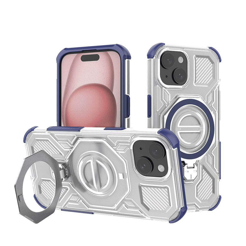 Levně Techsuit Carbon Shield PRO iPhone 15 modrá průhledná
